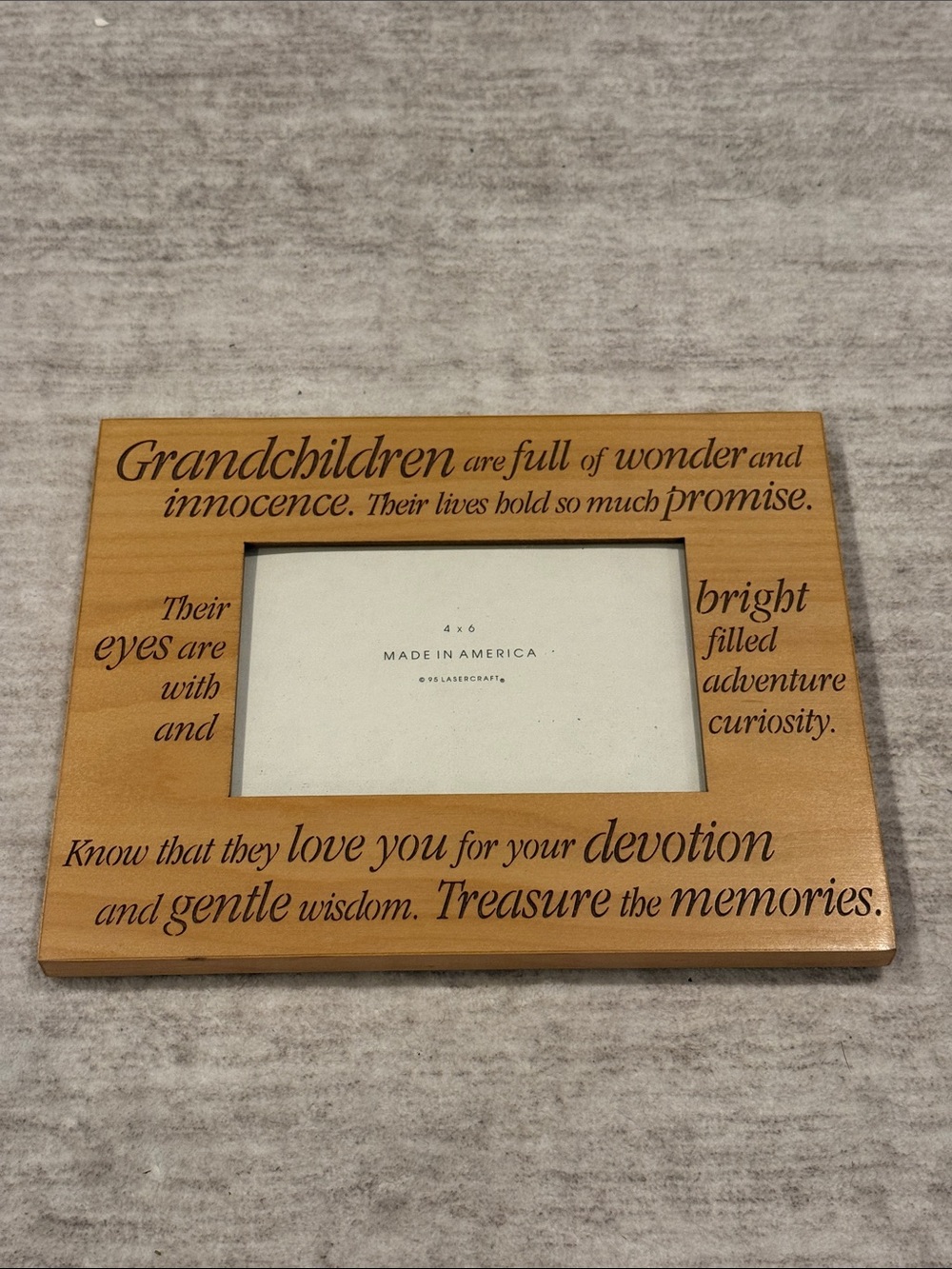 Grandchildren Wooden Picture Frame - Natural Wood